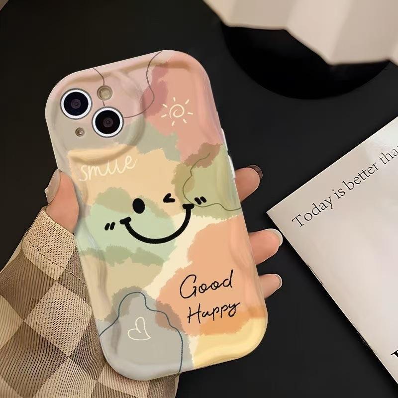 Colorful smiley face is suitable for Apple 15Promax mobile phone case iPhone16Pro new 17Air14 creativity