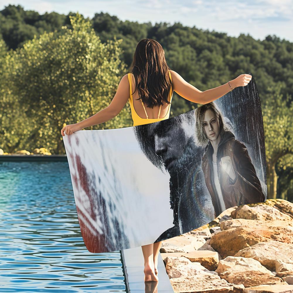 Game R-Resident Leon Kennedy Evil Towel Quick Drying Beach Towels Are Suitable For Swimming Pools Camping Yoga And The Gym