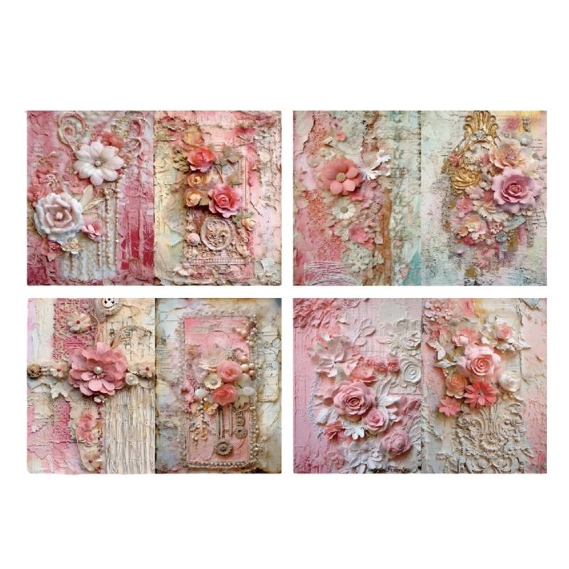 

8 Sheets A 5 Scrapbook Paper Flowers Paper Decorative Paper Scrapbooking Paper Journal Supplies for Card Making 1