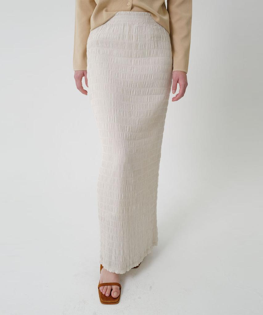 Susumu Wave Long Skirt - Ecru