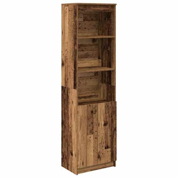 VidaXL Highboard Old Wood 50x35x180 Cm Engineered Wood, Cabinet, Sideboard, High Storage Cabinet, Cabinet 3328469