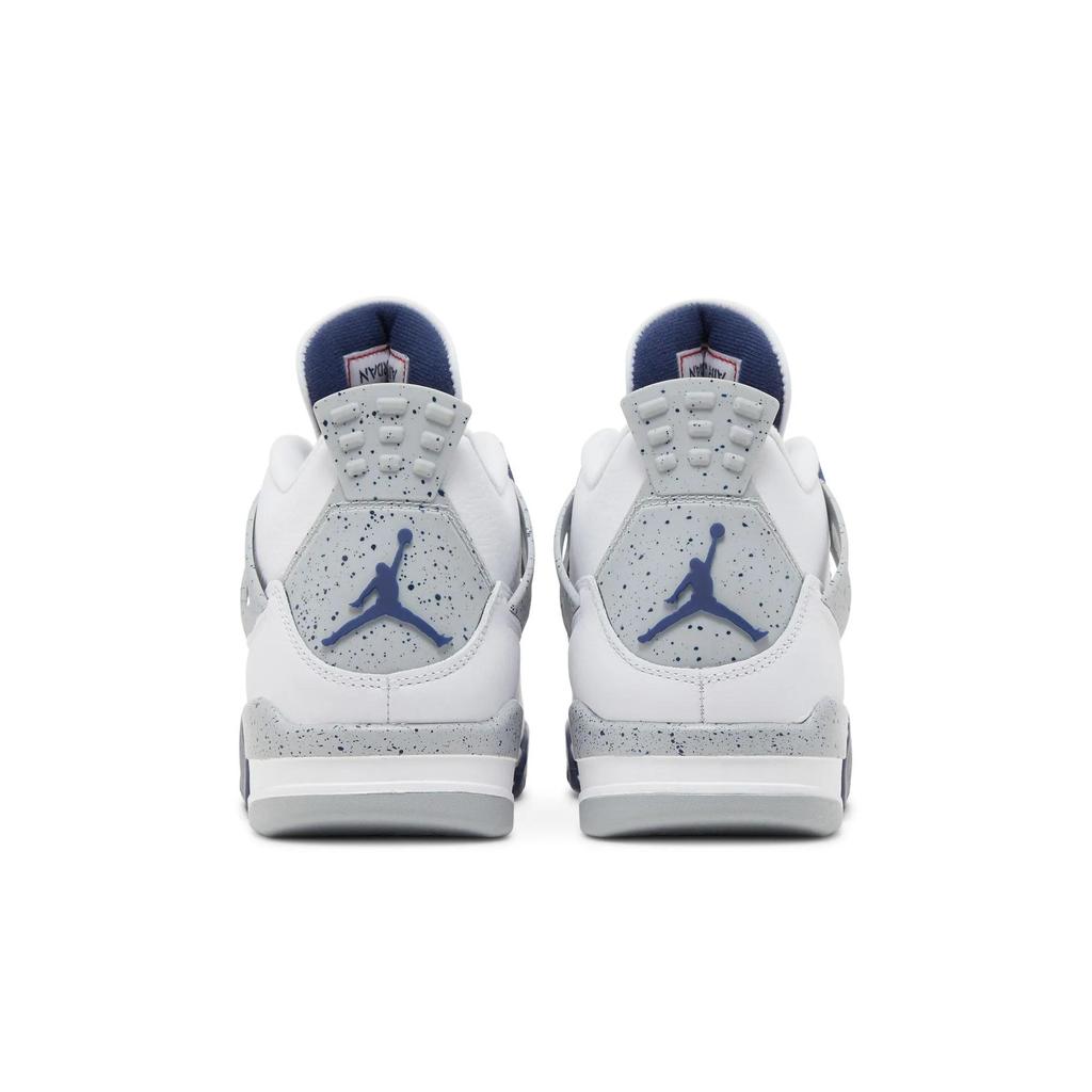 Air Jordan 4 Retro 'Midnight Navy' (Unisex) White / Midnight Navy / Light Smoke Grey / Fire Red Vintage Basketball Shoes DH6927 140