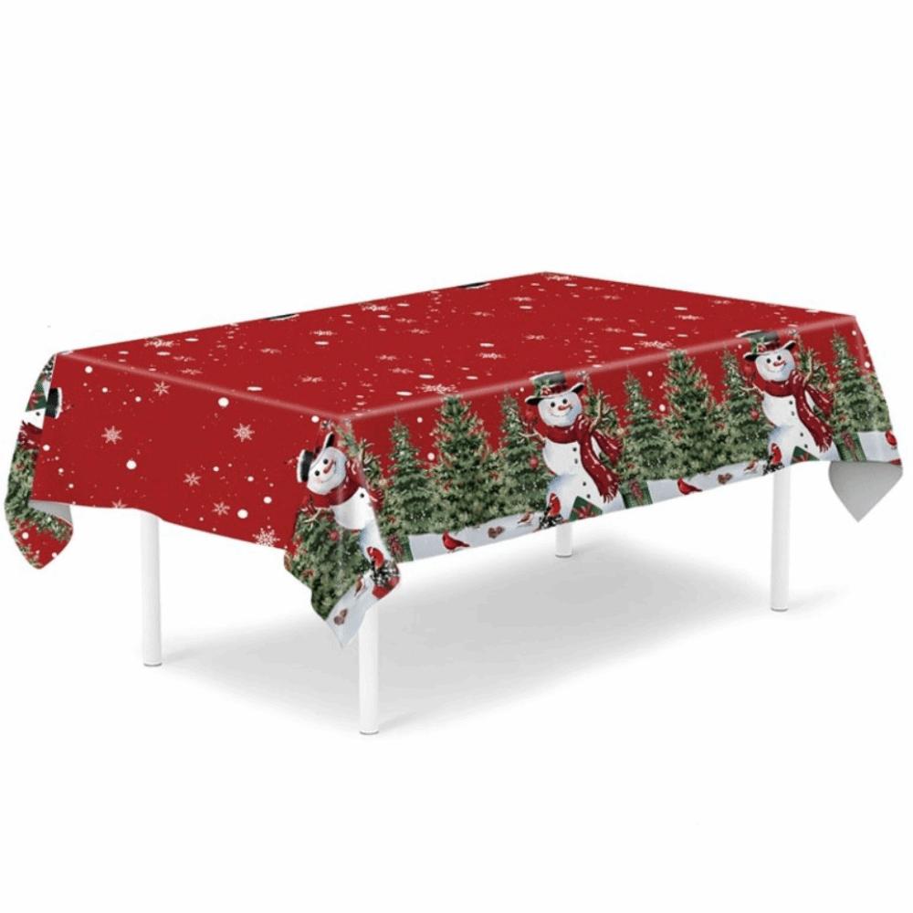 Plastic Table Cover Disposable Party Tablecloths Retro Christmas Tablecloth  Christmas Decoration