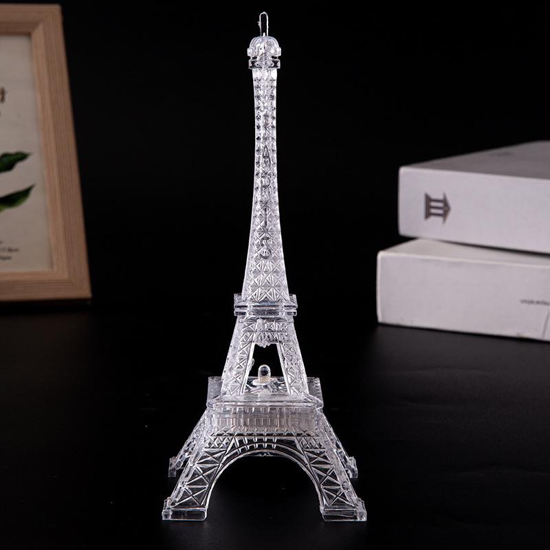 1PC Colorful LED Luminous Eiffel Tower Acrylic Night Light Holiday Gift