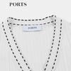 PORTS Women's 2025 Spring/Summer Contrast Edge Knit Cardigan