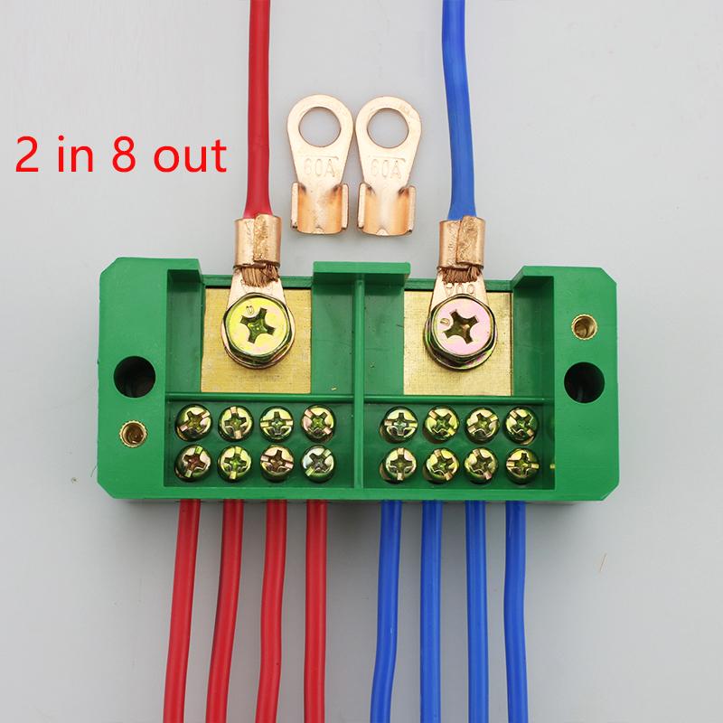 Single Phase 2-in 4 / 6 / 8 / 12 Outgoing Terminal Box Household Distribution Box Junction Box Terminal Block 220 V