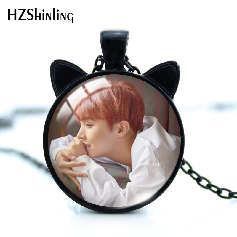 

BTS Cute Cat Ear Pendant Necklace, Bangtan Boys Group Photo Pendant, Kpop ARMY Fans Jewelry Gift 7