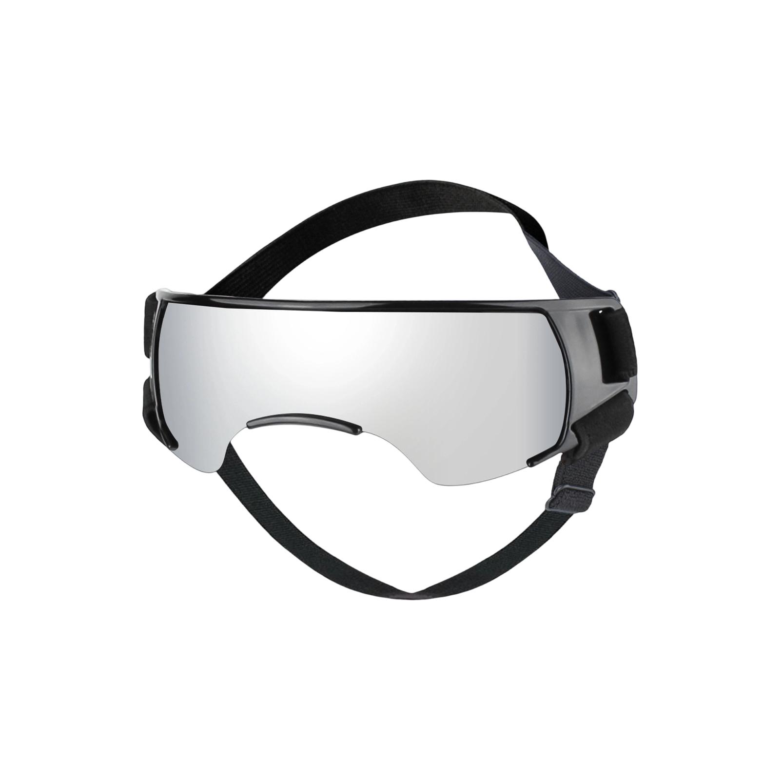 

Pet Protective Goggles Adjustable Strap Windproof Dustproof UV Protection Eyewear for Dogs and Cats Outdoor Activities Safety Glasses One Size срібний