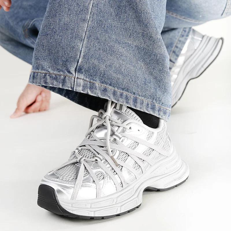Pánská módní obuv Nový trend Módní tenisky Prodyšné Pohodlné Silná podrážka Retro Lehká Sportovní Šněrovací Běžecká obuv
