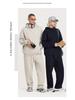 2025 Autumn/Winter Fleece-Lined Hooded Sweatshirt & Pants Set – Men's Trendy European/American Basic, Solid Color, 510g.