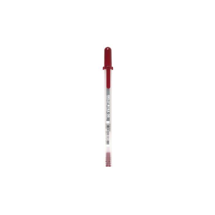 Gel Pen - Sakura - Gelly Roll - Burgundy Color - Medium Point - Red Ink