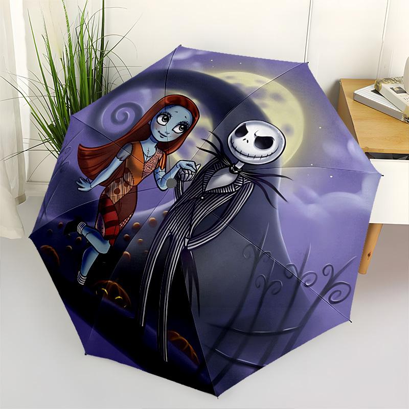 

Nightmare Before Christmas, Jack Skellington Themed Automatic Opening and Closing Umbrella, Brightly Colored 8-rib Portable Umbrella, Suitab