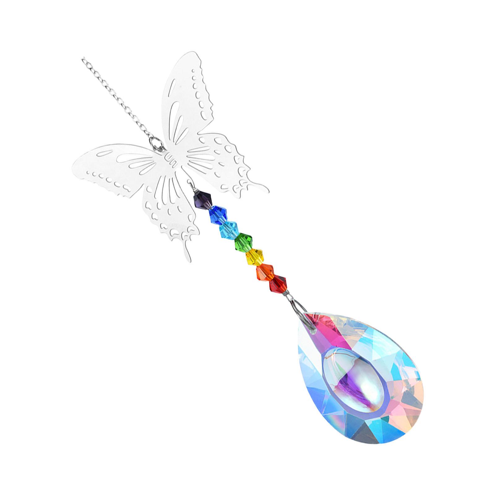 

Ловцы солнца с хрустальным призматическим подвесом-бабочкой, подвесное украшение для окна, стены и сада, подвесные украшения, подарок 2