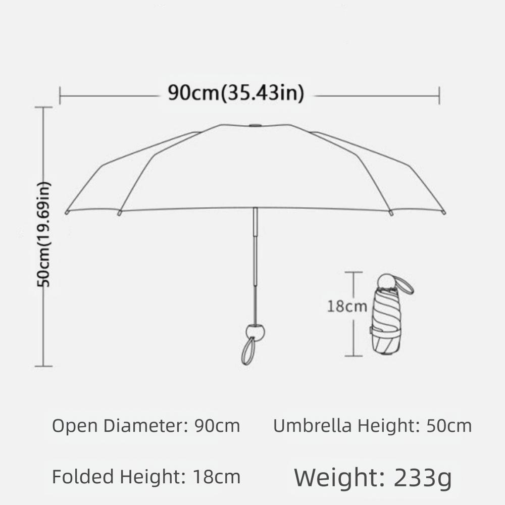 Mini Sunshade Umbrella Reinforced Umbrella Rack Rain Umbrella Portable UV Umbrella  Girl