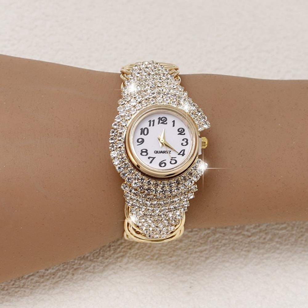 Vintage Kristalluhren Elegante offene Armspangenuhren Persönlichkeit Quarz Zirkon Armbanduhr Geschenke