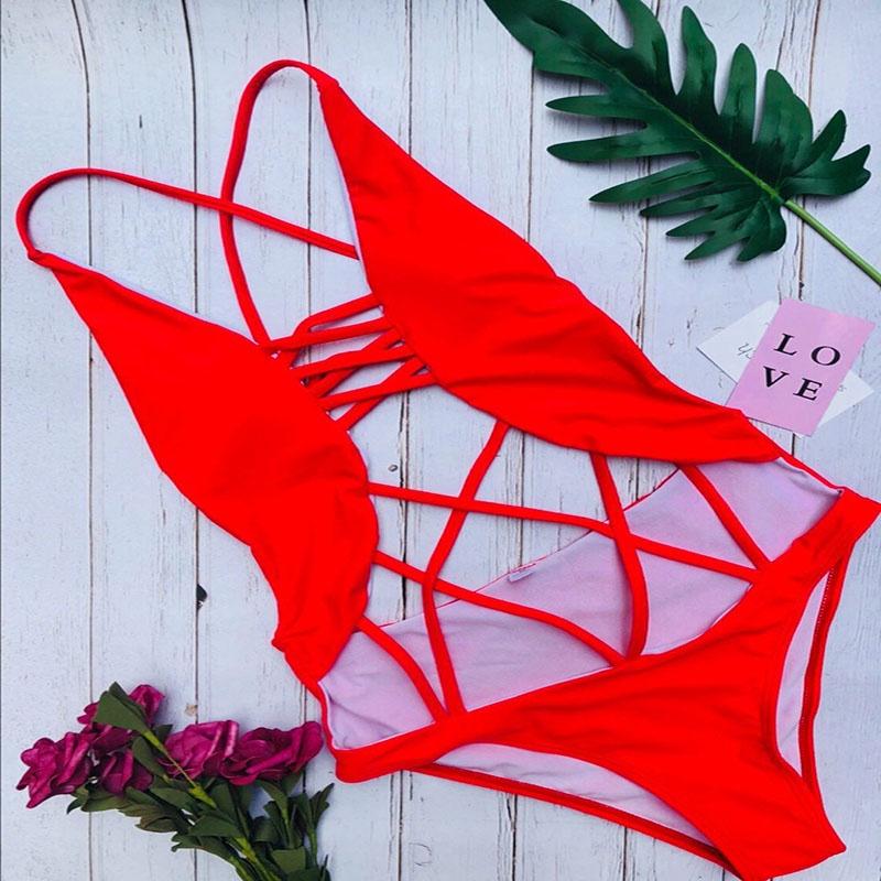 Womens One Piece Bandage Bikini Swimsuit With Push Up Design And Flattering Fit