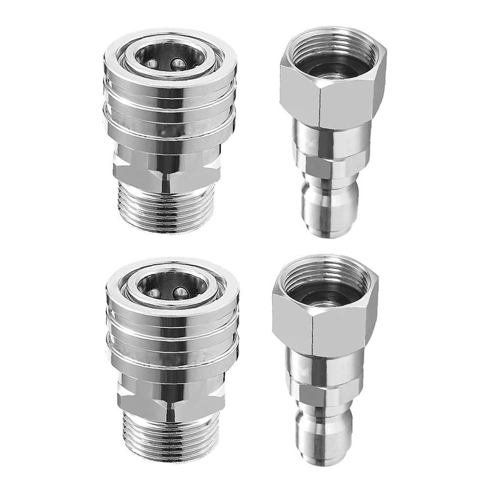 NPT 38 Inch Quick Connector Kit Stainless Steel Pressure Washer Adapters Enhanced Cleaning Easy Hose Connection