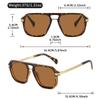 Retro-style simple double-beam flat-top flat mirror metal temple, versatile decorative sunglasses for daily wear