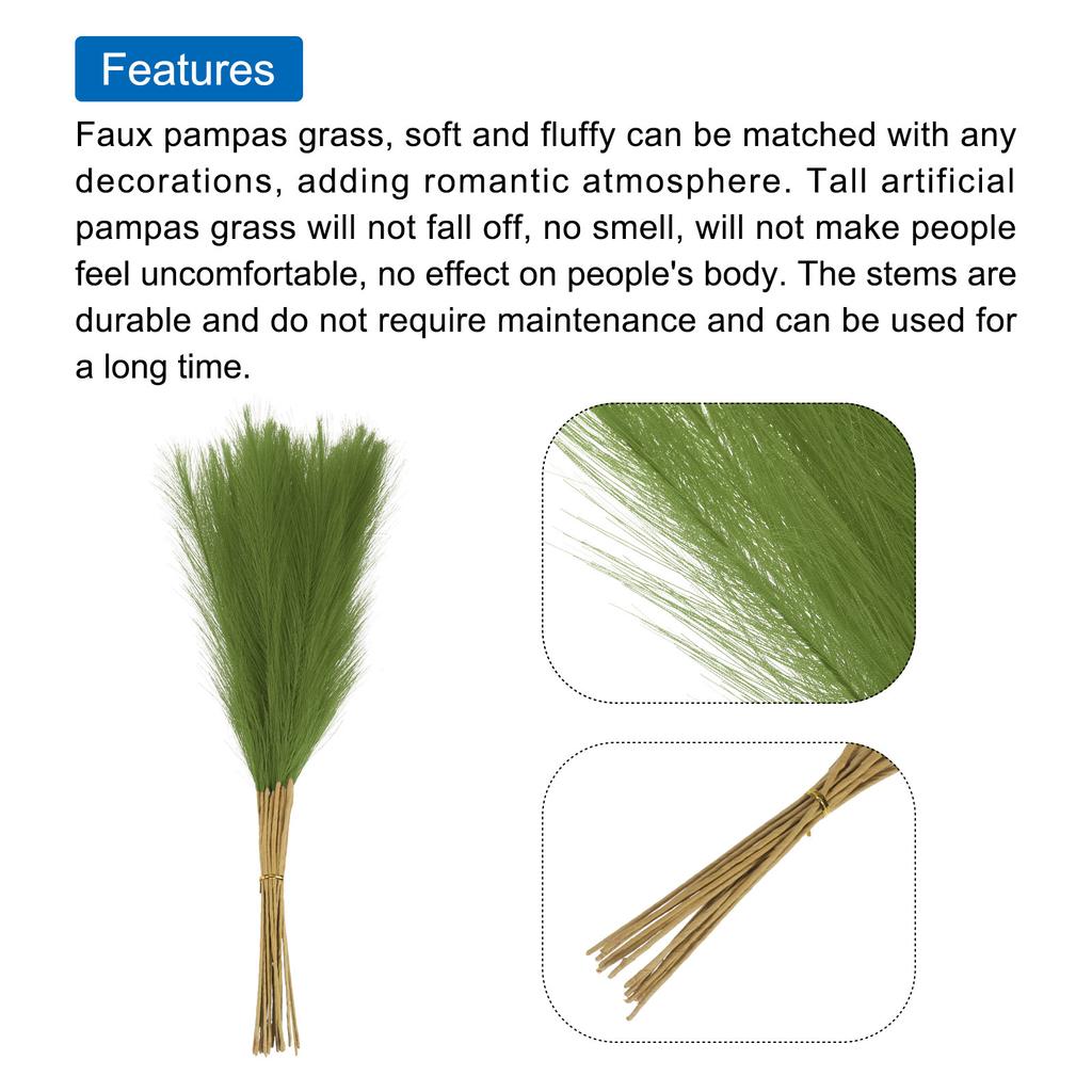 15Pcs Faux Pampas Grass,21"/55cm Fake Pampas Grass Decor for Living Room Party Wall Vase Wedding Decoration