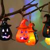 yangyizhi 12 Pcs Halloween LED Pumpkin Lantern, Spooky Hanging Lighted Light with Witch Hat for Indoor Outdoor Home Party Decor