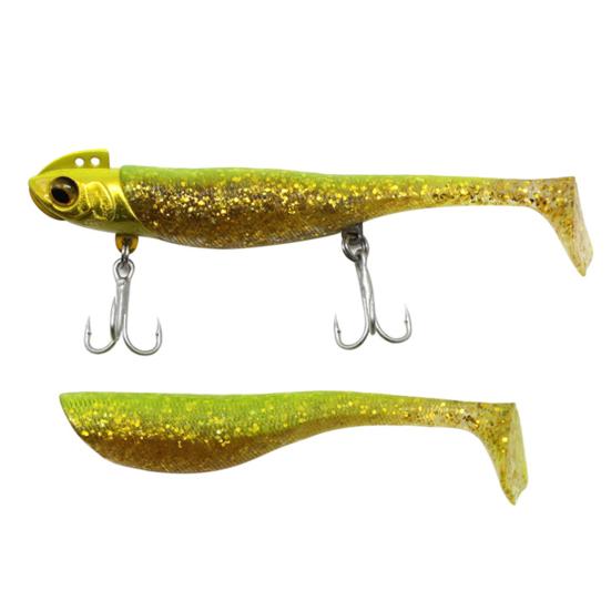 

Creative Simulation Fish Bionic Bait Set with 2 Triple Hooks Fishing Tackle 9.5cm