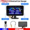 ZMFJH 4IN1 LCD-Anzeige Auto Mehrfach Digitaler Öldruck+Wassertemperatur+Kraftstoffanzeige+Spannung mit Sensor Summer Blinkendes Alarmsignal 12V24V