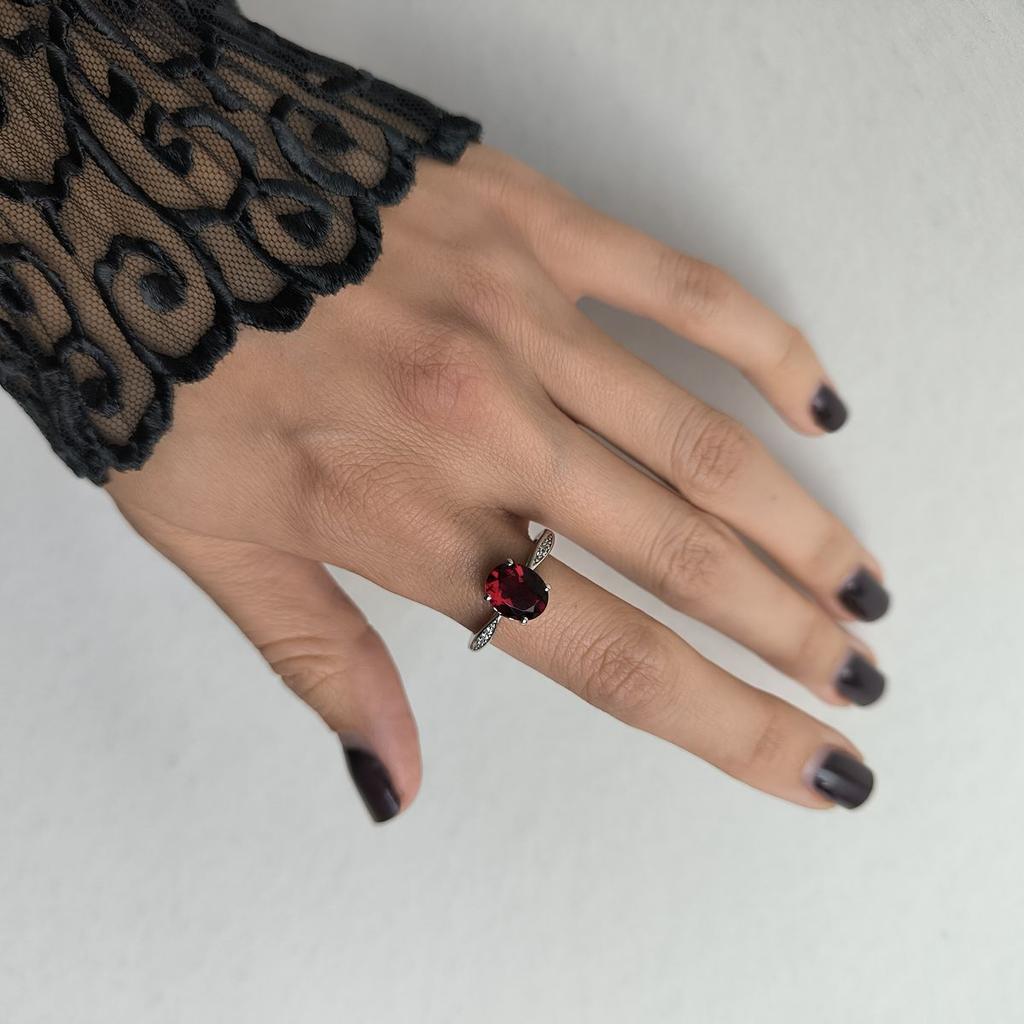 Silver Ring with Artificial Garnet Nano 2.34ct, Product Weight 2.99 Gr (60002393)