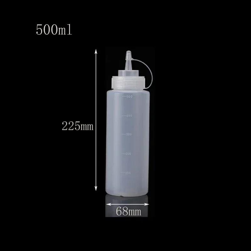 5Pcs 120-1000ml Plastic Sauce Squeeze Bottle Multipurpose Squirt Bottles Condiment Container For BBQ Oil Salad Dressing Kitchen