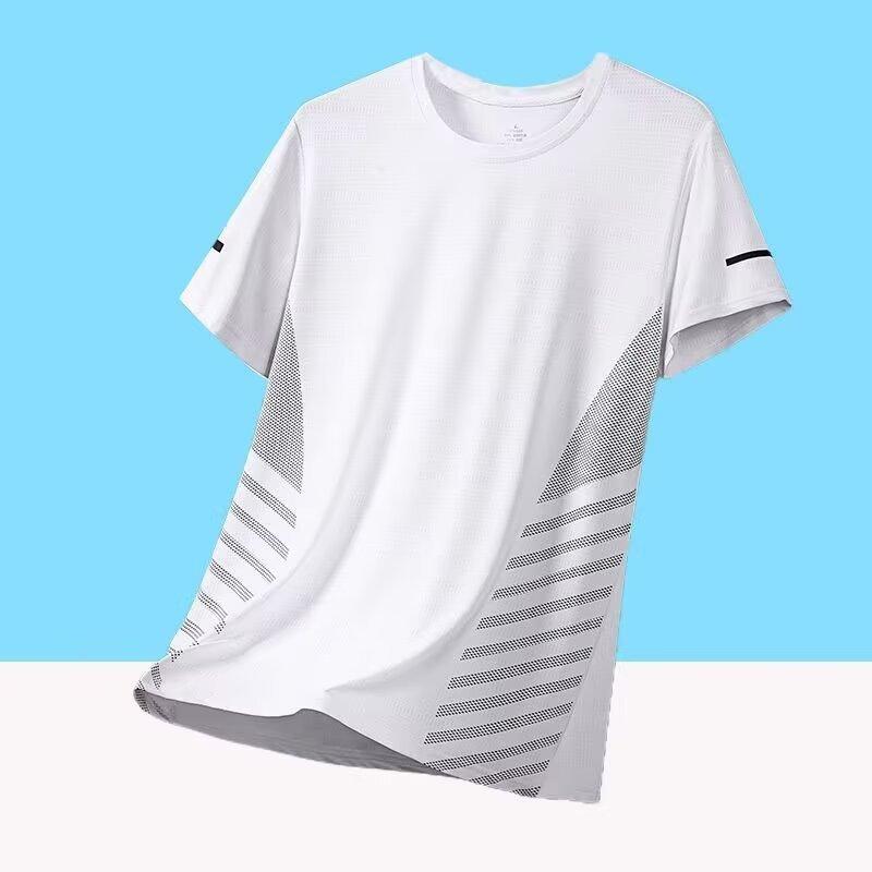 

Short Sleeve T-Shirt Men S Summer Trend Loose Large Size Quick-Drying Breathable Clothes Half Sleeve Mesh Sports T-Shirt M