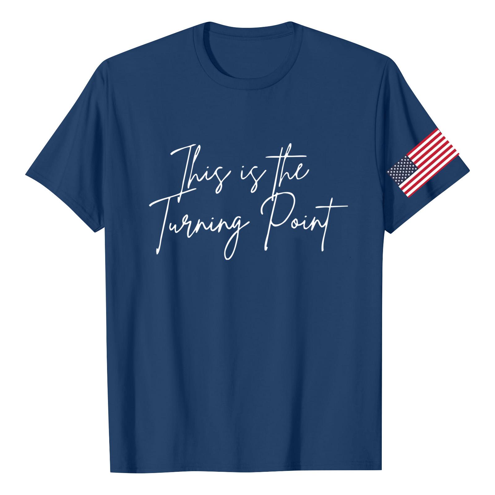 

Модные топы с круглым вырезом, рукавами реглан и коротким рукавом, рабочая одежда с принтом, женские летние топы L тёмно-синий