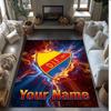 Djurgårdens IF Printed Crystal Velvet Rug Non‑Slip Crystal Velvet Carpet For Sofa Bedroom Indoor Home Decoration