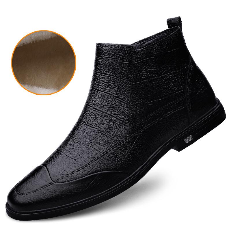 Men s Chelsea Boots - Autumn/Winter High-Top Genuine Leather, Breathable Casual Business Style 40