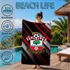 FC-Wappen-Design aufgedrucktes Mikrofaser-Strandtuch, Weich und saugfähig, Schnell trocknend, Ideal für Sommerreisen, Strand-Essential, Schwimmbad