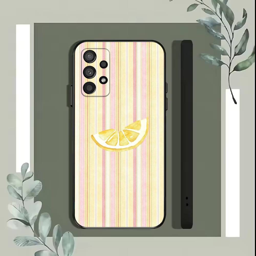 Style Lemon Phone Case For Samsung S25,S24,S21,S22,S23,S30,Ultra,S20,Plus,Fe,Lite,5G Black Cover