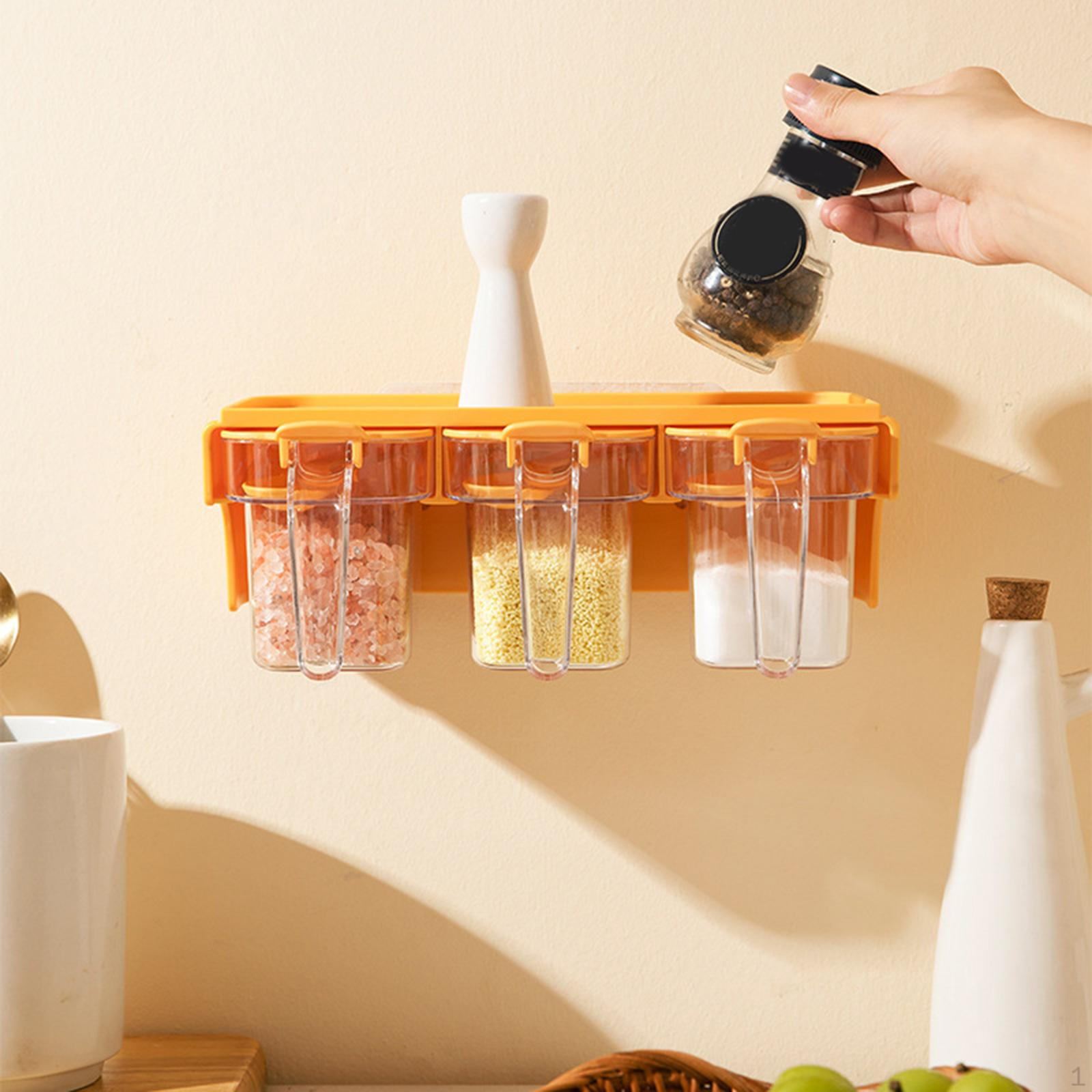 

Набор коробок для приправ Контейнер для специй Прозрачный съемный для хранения 3 шт. оранжевый