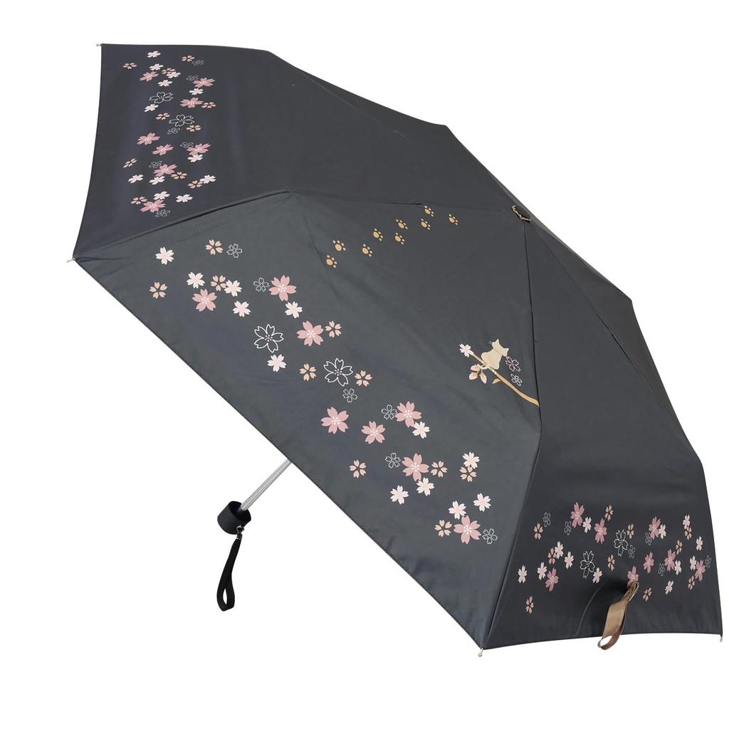 Santos Folding Umbrella for Sun and Sakura 55cm Ribs Cat-Covered Rain, Design, [JKO-491]