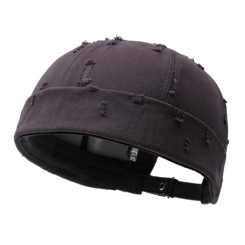 New retro and old ripped landlord hat brimless personalized hip-hop melon hat outdoor casual yuppi hat men's and women's hats