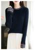 Women's Ethnic Style Knitted Sweater - Autumn/Winter Ribbed, Slimming, Round Neck Base Layer
