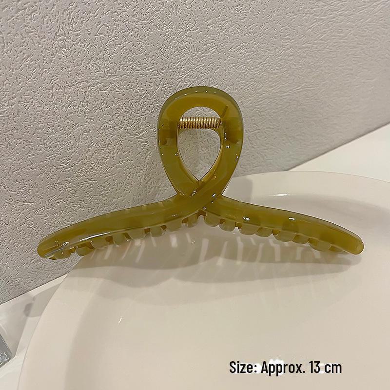 Classy Frosted Hair Clip with Pearls for Women's Hair - Large Shark Design for Back of Head