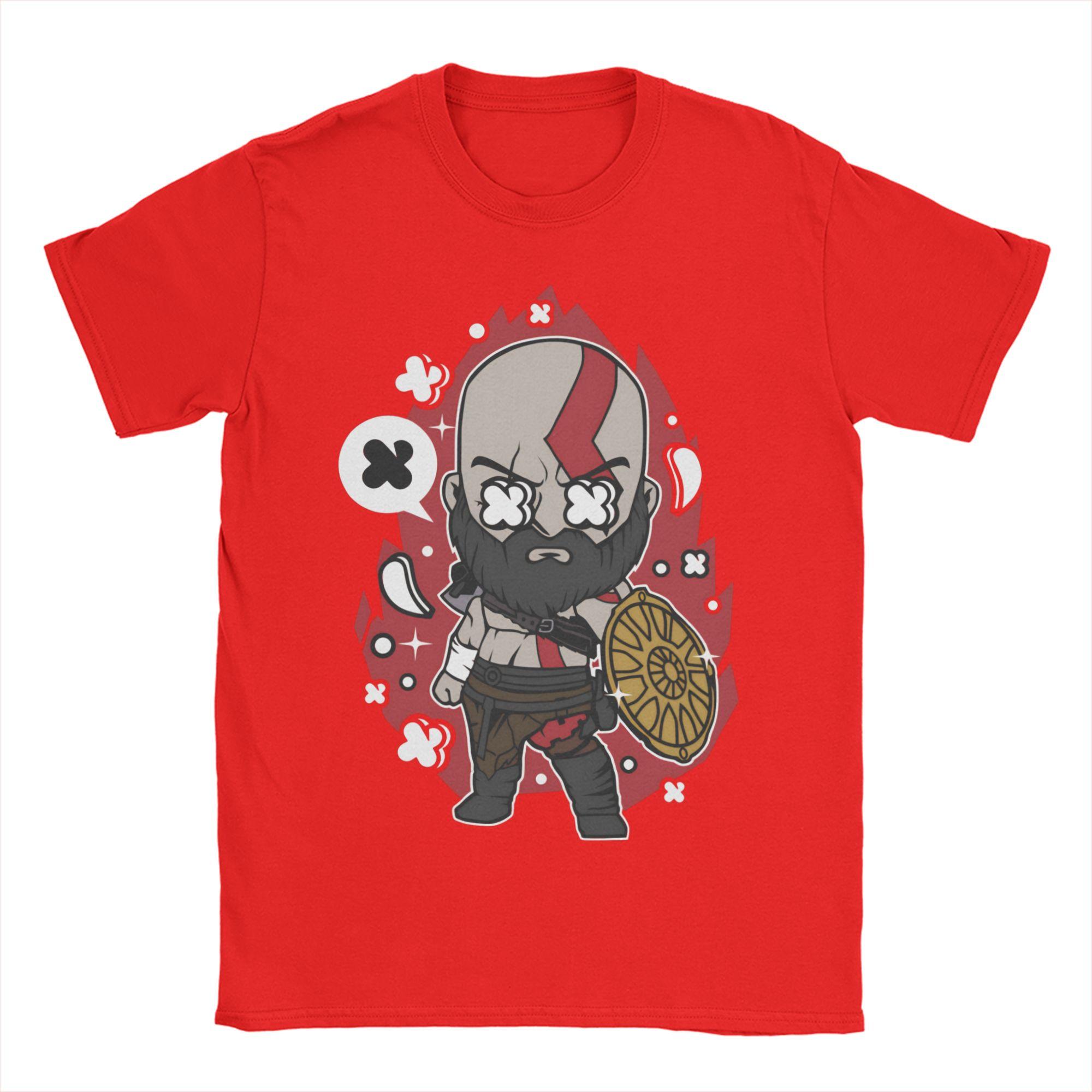 Humor Cartoon Kratos God of War TShirt Unisex Women Crew Neck 100 Cotton T Shirt Short Sleeve Tee Shirt New Arrival Tops S