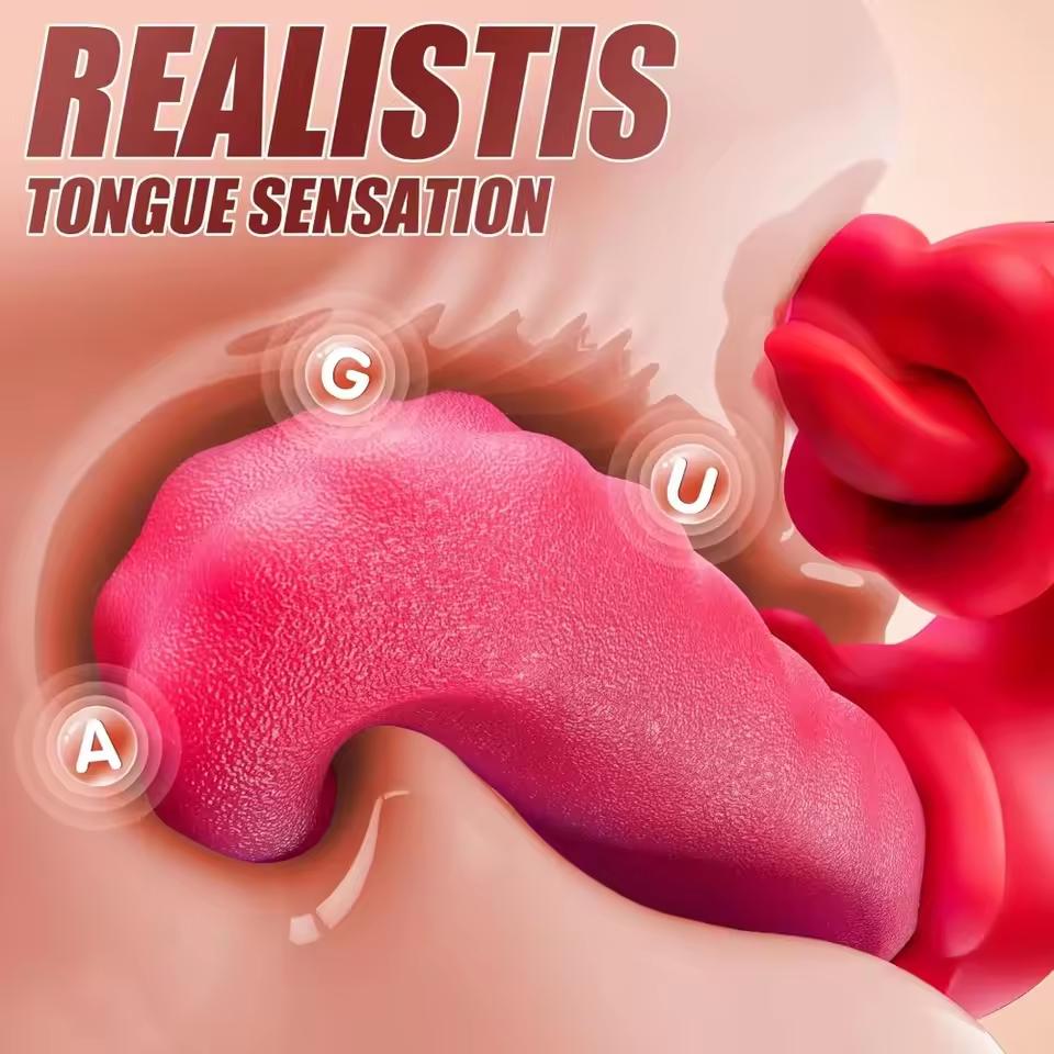 Tongue Licking Clitoral Vibrator for 18+ Women Adult Supplies Thrusting Vaginal Tapping G Spot Female Masturbator for Sex Toy