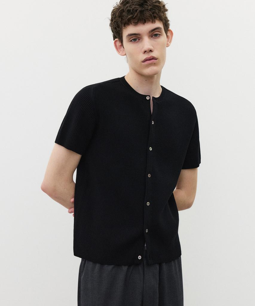 SUARE Minimal Cut Half Knit Black