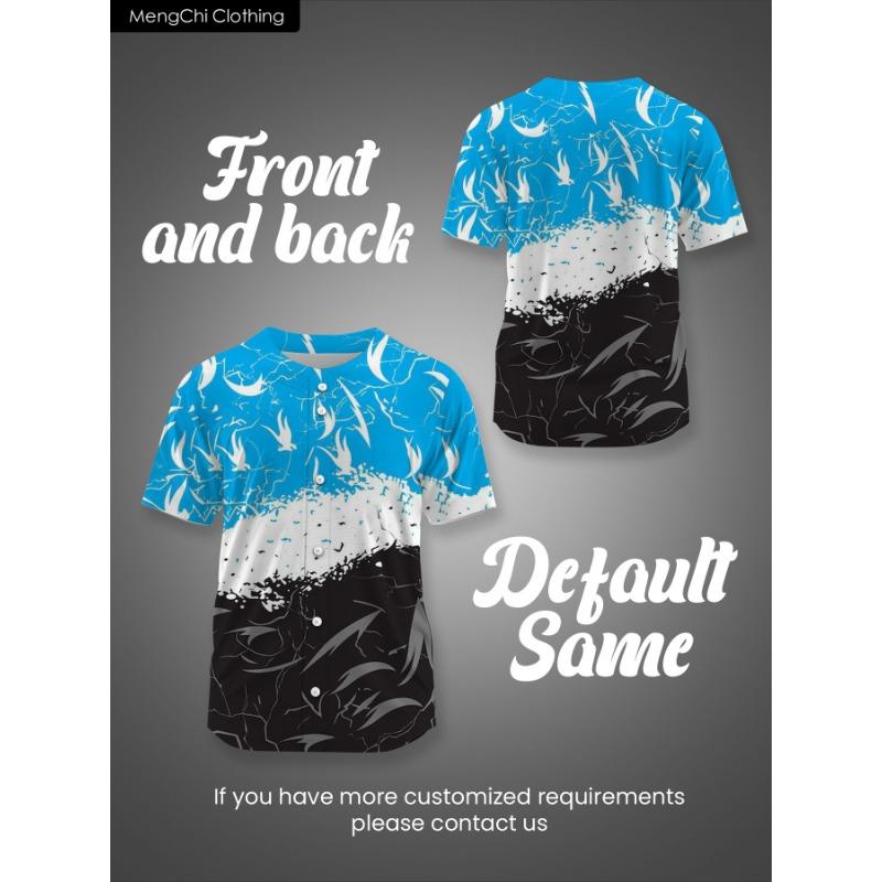 

3D Print Customized Summer Men s Fashion Baseball Jersey Outdoor Vintage Short Sleeve Tops Fast Dry Sportswear S