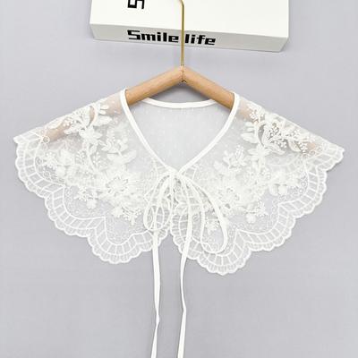 Embroidery Crochet Fake Collar Female Lace Mesh Thin Collar Outer Matching Skirt Decorative Collar