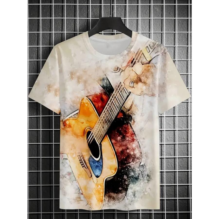 Men Black Cartoon Print 3d T Shirt Short Sleeve O-Neck TShirt Vintage Polyester Breathable Sport Casual Large Size T-Shirts Men’s