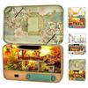 DIY Cabin Handmade Model Toy Iron Box With Light Creative Gift