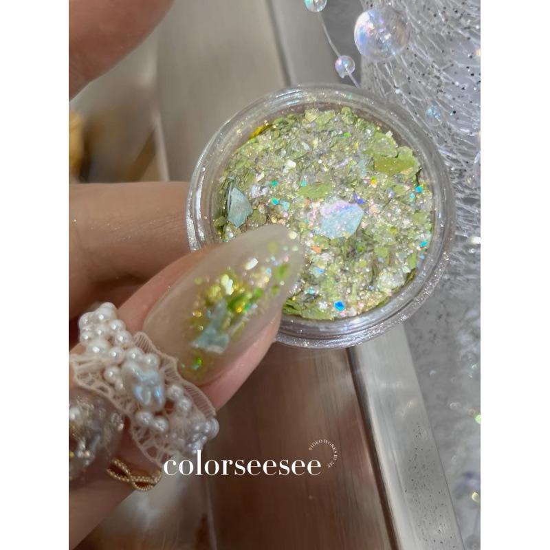 Meimei July Limited Edition: Cool Summer Ice High-Flash Multi-Element Glitter for Unique Nail Art