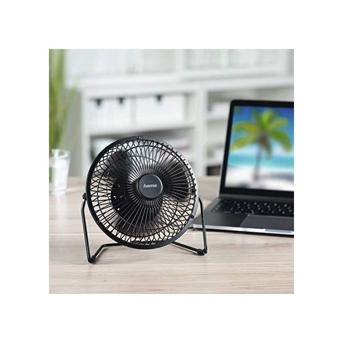 Hama USB Metal Table Fan, 15 Cm (6), 2 Speeds - Black (1 ACCESS)