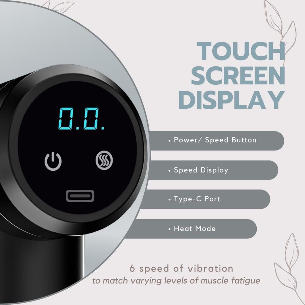 Kalt- und Warmkompresse Faszienpistole Tiefengewebe-Massagepistole 6 Geschwindigkeiten Handheld Perkussionsmassagegerät für Körper Rücken Nacken Beinmassage