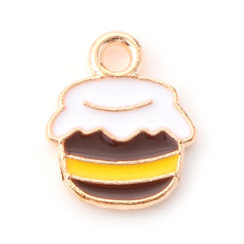 Cute Cartoon Insect Honey Jar Bee Charms Multicolor Enamel Gold Color Pendants Diy Making Necklace Bracelets Jewelry,10pcs